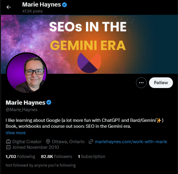 Marie Haynes Influenciadora de SEO